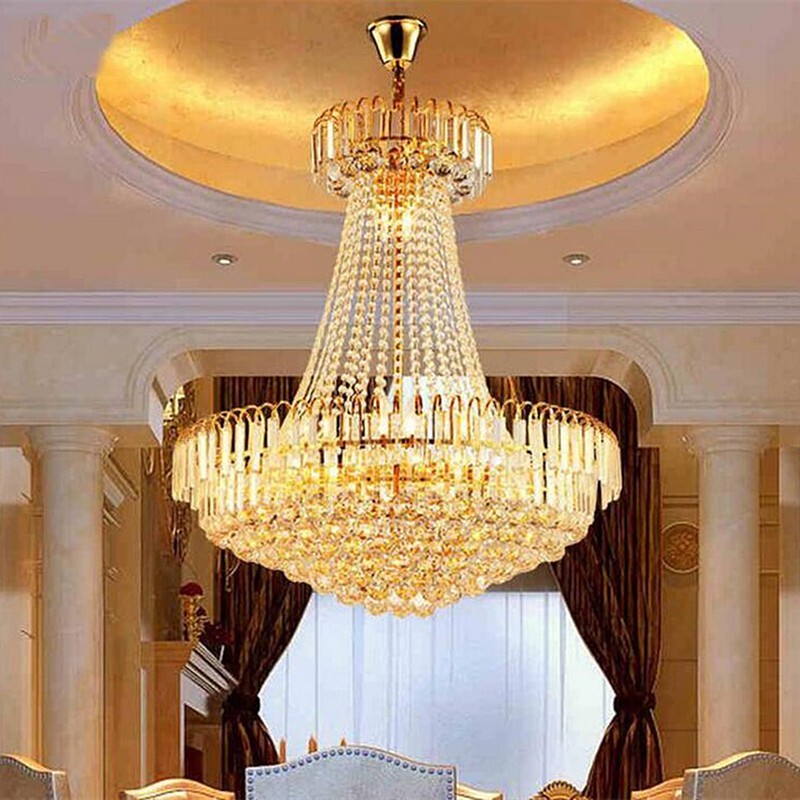 Modern Crystal Chandelier Luxurious Gold Empire Pendant Lighting Hanging Light