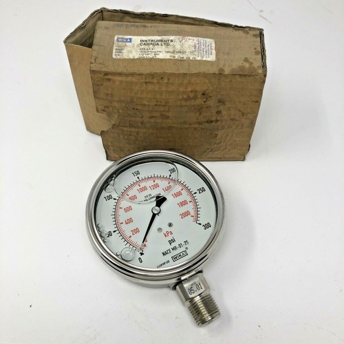 NEW Wika 233.54 4" Pressure Gauge 300psi kPa 1/2" 0.5" NPT BM NACE MR