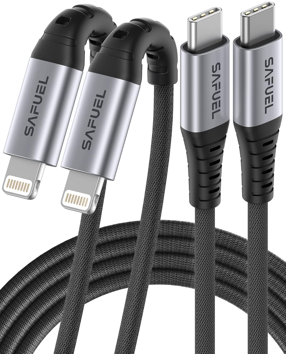 USB C to Lightning Cable [6.6Ft, 2-Pack Apple Mfi Certified] Nylon Braided Ip...-image