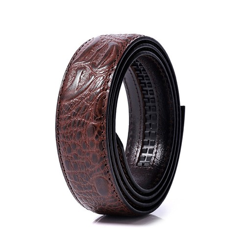 Cowhide Genuine Real Leather Automatic Ratchet Belt Strap No Buckle Waistband - Picture 30 of 46