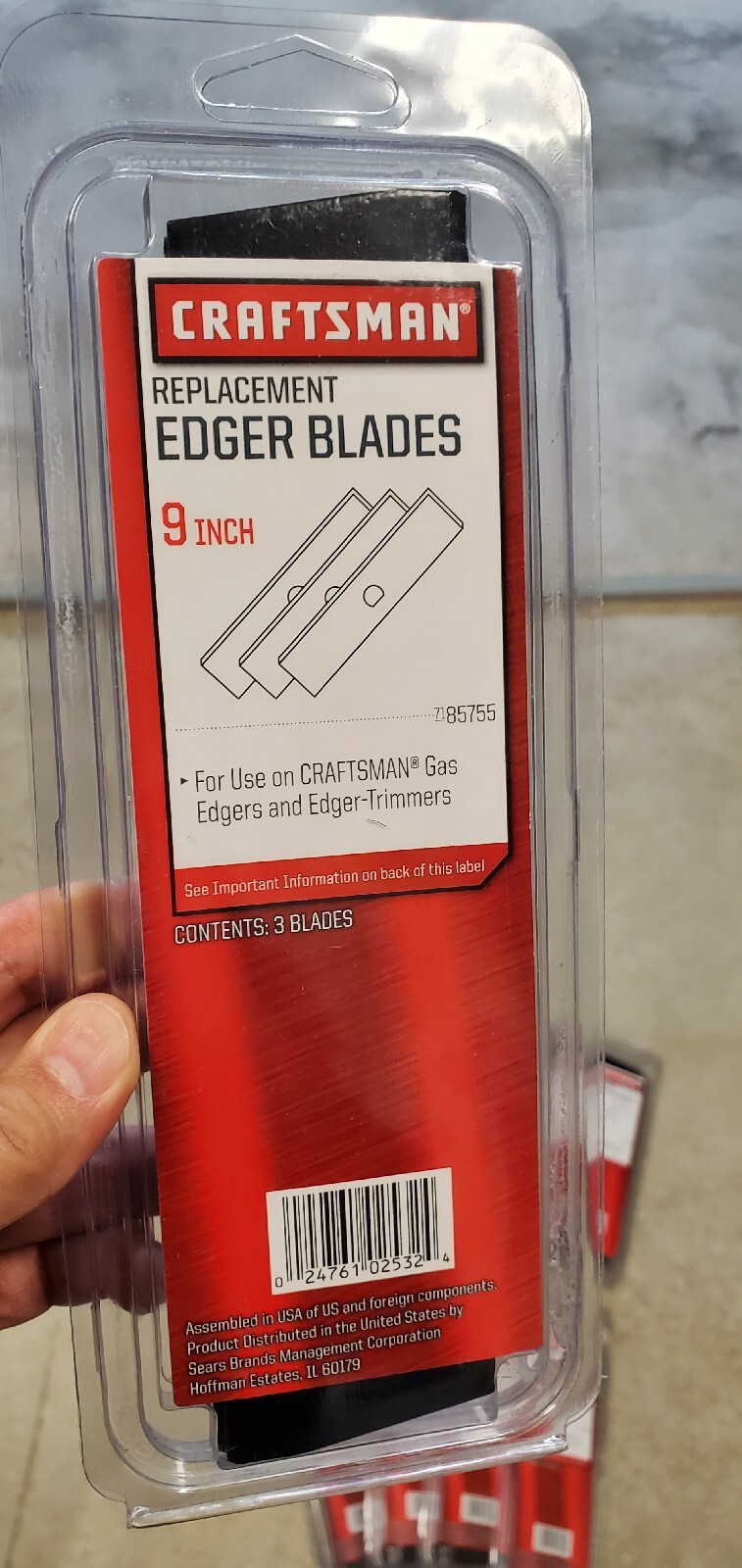 Craftsman 85755 9" Replacement Edger Blade Set of 3 Blades for sale