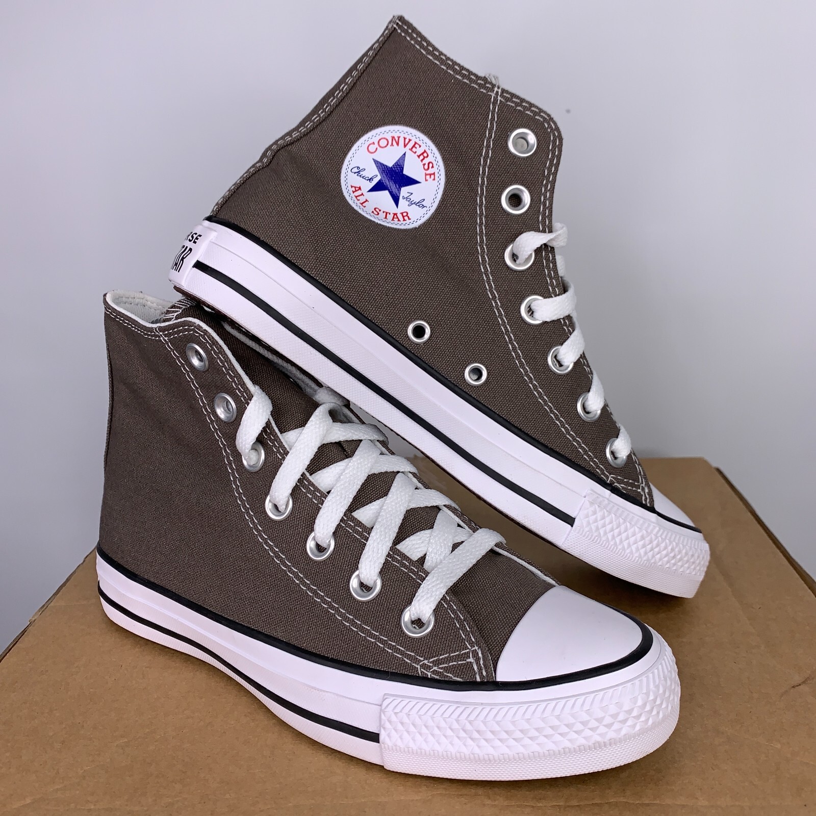 Converse Chuck Taylor Classic High Charcoal Brown Shoes 1J793C
