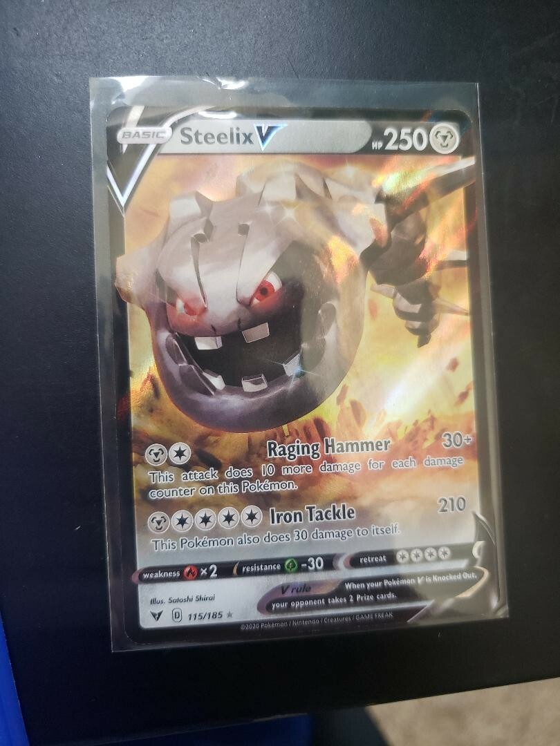 Steelix V 115/185 Vivid Voltage- NM Ultra Rare Full Art Pokmon Card