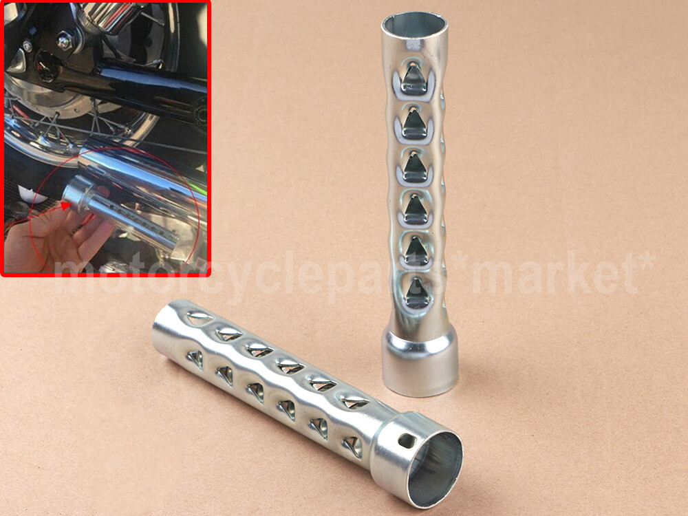 Straight Exhaust Baffles Muffler for 1.75" Pipe Long Louvered Baffles