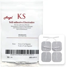 KS Premium TENS/EMS Unit 40 Electrode Pads 2"x2" in. - Reusable Self Stick Gel