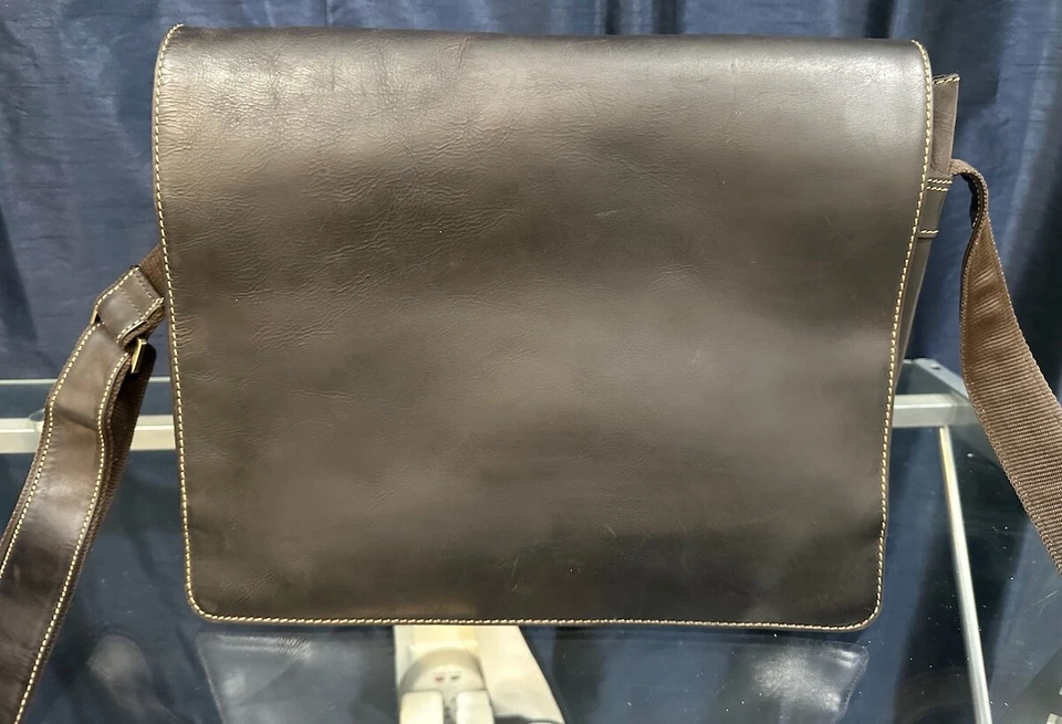 BOLSO DE HOMBRO/MENSAJERO VISCONTI MARRÓN CUERO GENUINO PARA HOMBRE Foto 3 de 4