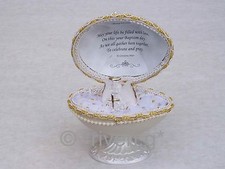 BAPTISM BIRTH GIFT@Faberge EGG Based Design@Easter@Glass@Inspirational Verse