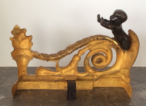 Pair Chenets Ormolu Bronze Cherubs French C19th after Jean Francois Forty - Picture 11 of 12