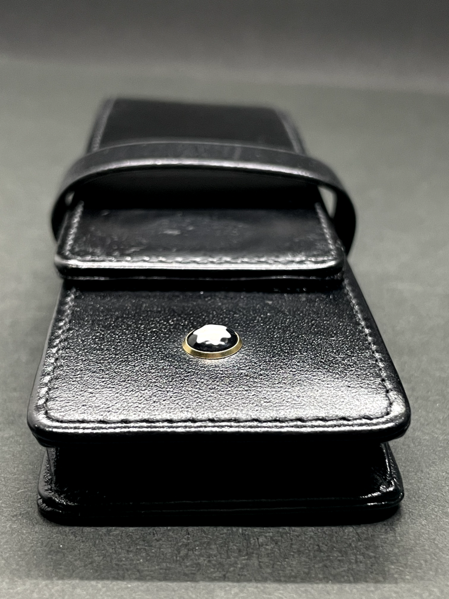 V-Good] MONTBLANC SIENA 2 Pen Pouch Black 14311 Full grain