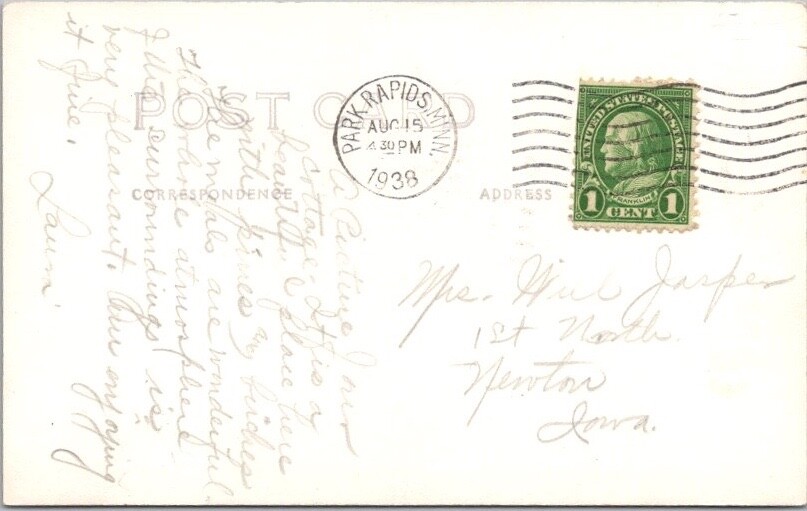 PARK RAPIDS, Minnesota RPPC Real Photo Postcard "Northern Pine Camp