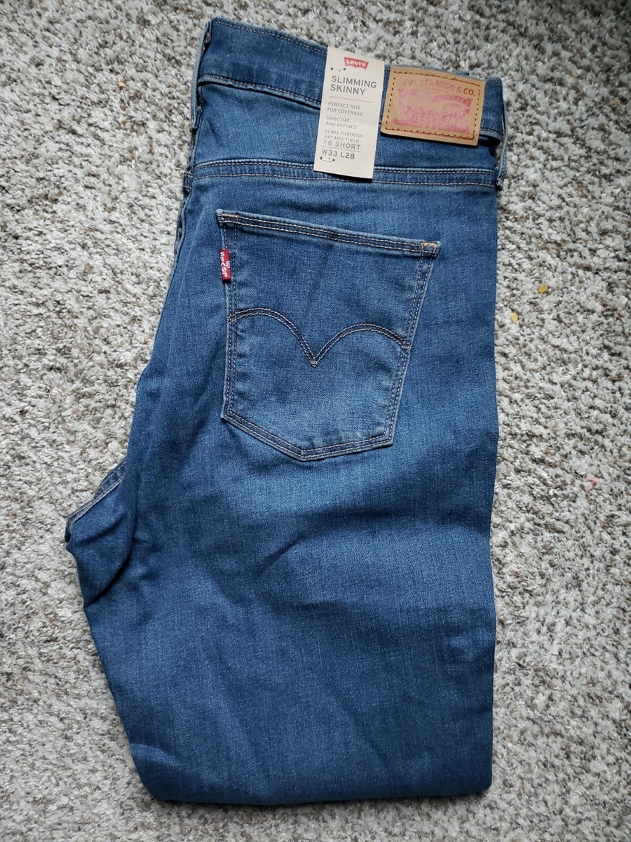 Levi's Womens Slimming Skinny Stretch Denim Jeans 16 Short W33 x