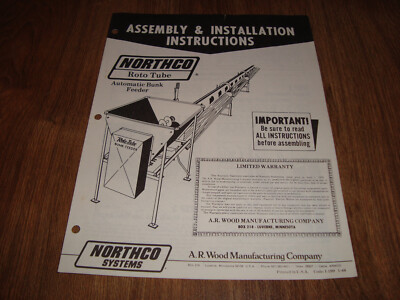Northco Roto Tube Automatic Bunk Feeder Assembly Instructions Code I-199 1-48