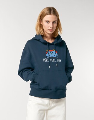 Damen Hoodie MUTTER NACHTLICHT. Hoodie Farbe Marineblau