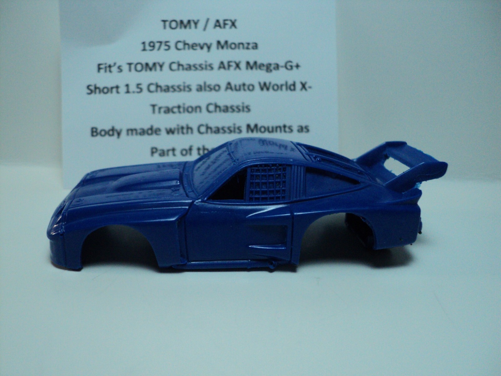 HO Slot Car Resin Body 1975 Chevy Monza Blue AFX TOMY MegaG+ Short