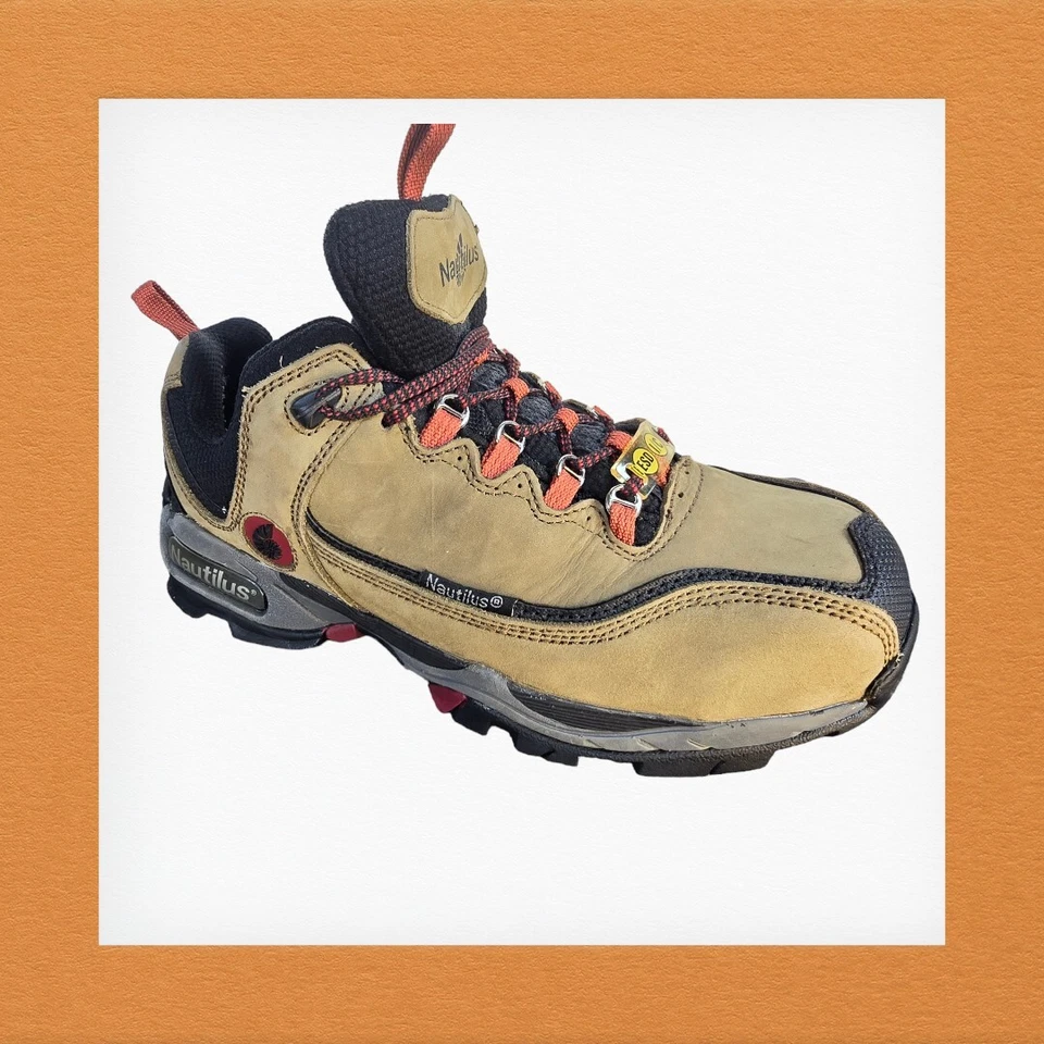 Zapatos deportivos de cuero nobuck Nautilus para hombre con punta de acero talla 8M N1392M Foto 4 de 4