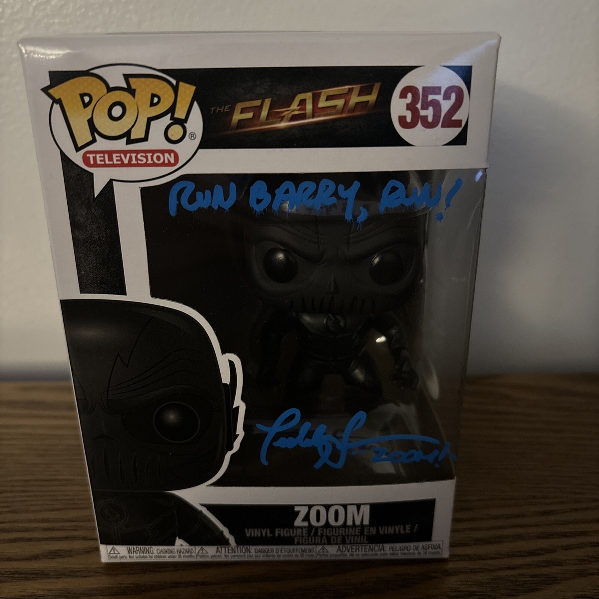 Teddy Sears SIGNED Zoom The Flash Funko Pop W/Quote (JSA COA) | eBay