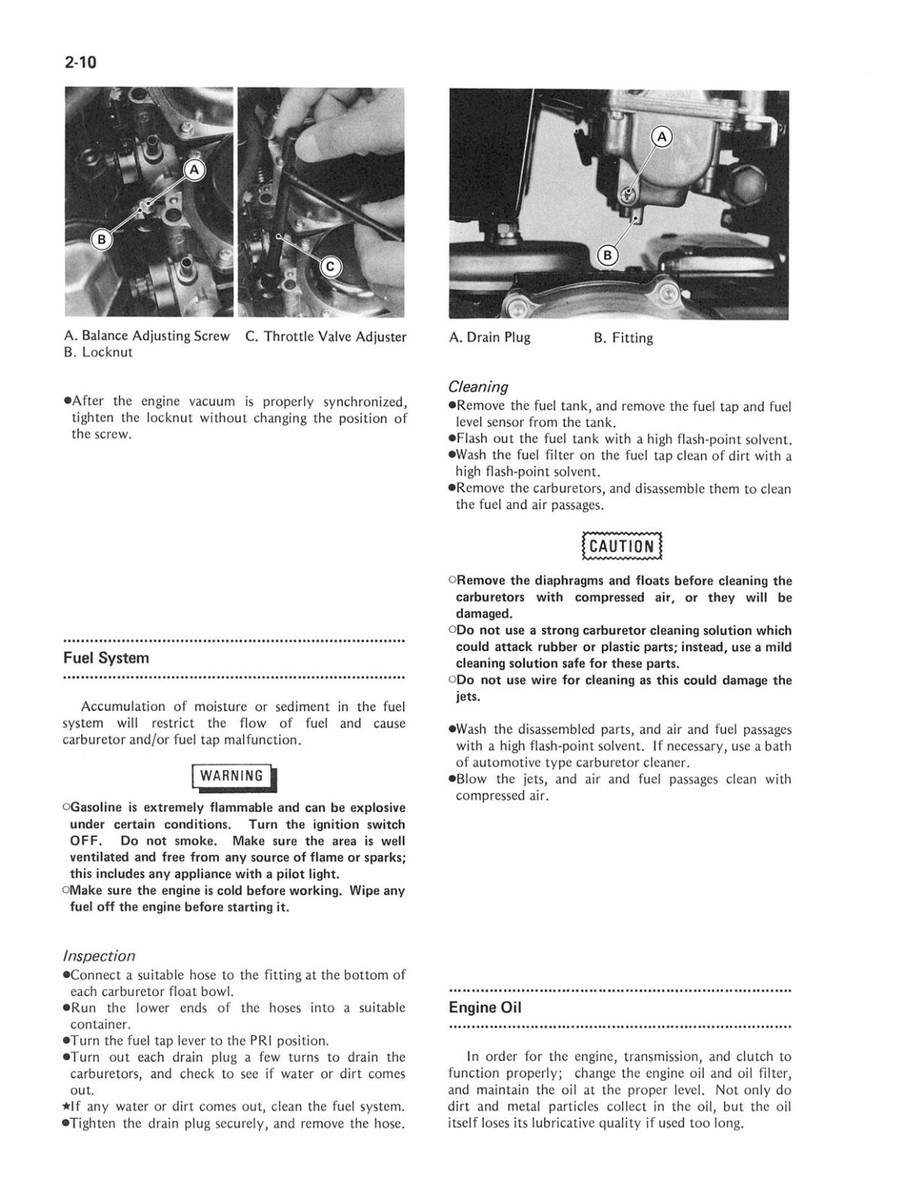 KAWASAKI Workshop Manual GPz400 & Z400F 1983 1984 1985 1986 1987