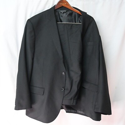 NEW Davinci 50R | 42 x 36 Black Big Tall 3 Piece Suit Jacket Pants Vest
