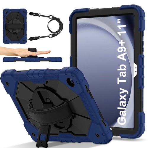 For Samsung Galaxy Tab A9+ A8 S7 FE Heavy Duty Shockproof Rugged Case with Strap - Picture 9 of 18