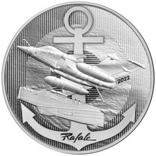 Silver Rafale Aviation and History Coin (10th) 2022 - France - 5 oz Proof