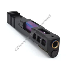 HGW Complete Upper Glock 43 3WIN RMSc Black Slide Fluted Blue Violet Barrel