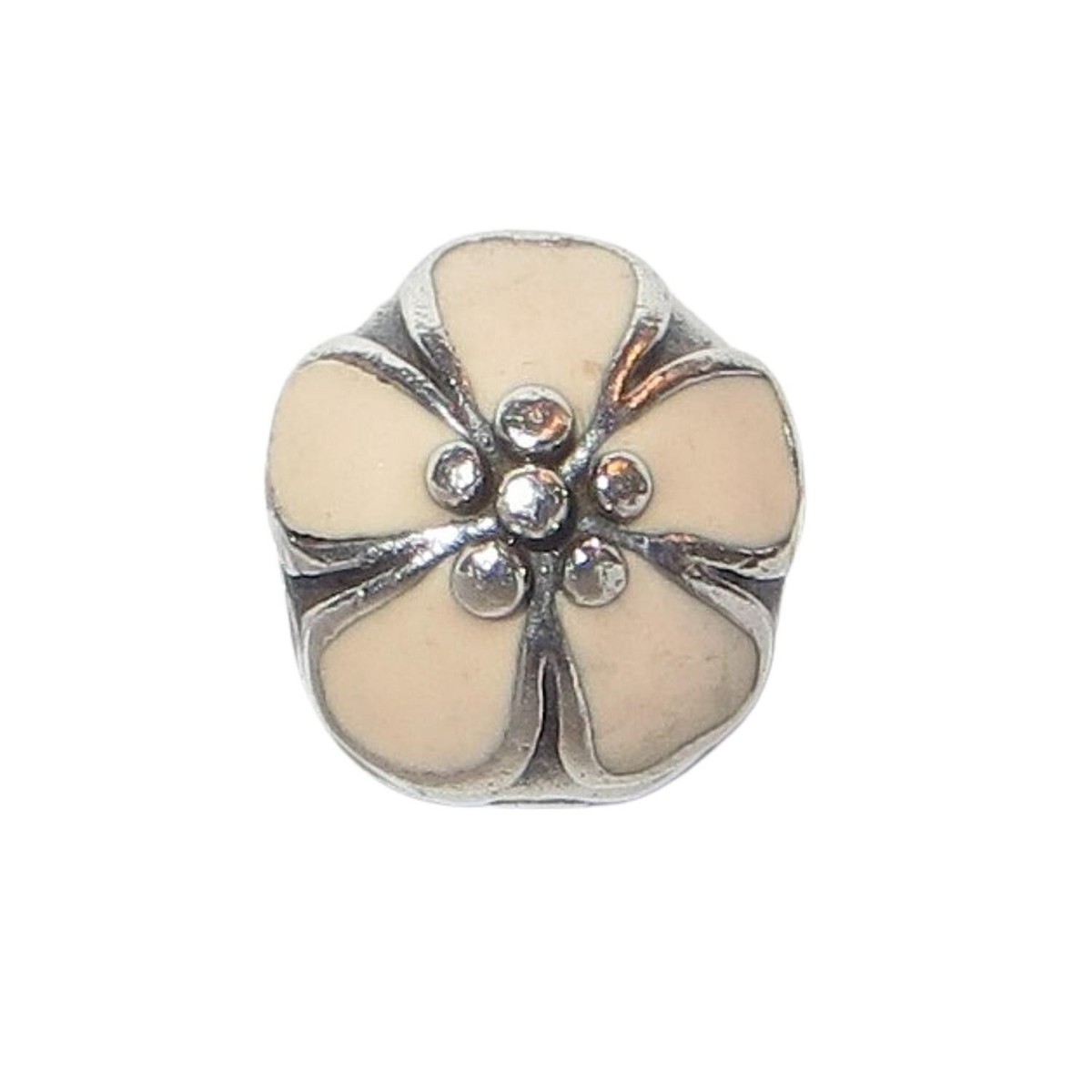 Pandora Cherry Blossom Pink Enamel & Sterling Silver Clip Charm