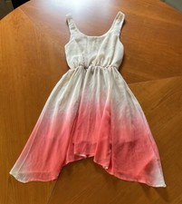 Beautiful Vintage Havana ivory/peach ombr  dress girls Large