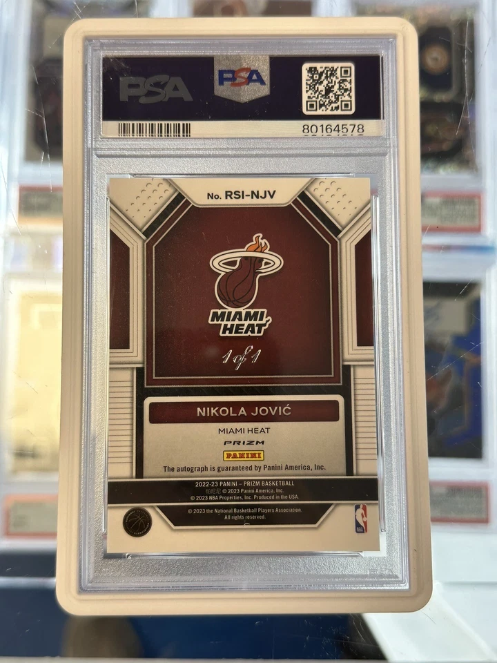 2022 Prizm Rookie Signatures Nikola Jovic White Sparkle Rookie Auto 1/1 PSA 10 - Image 2 of 2