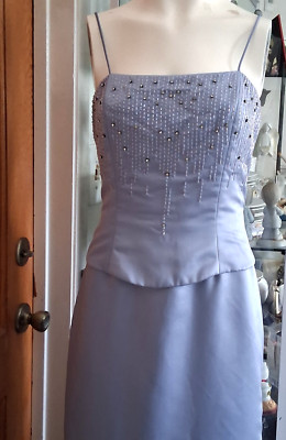 Dave & Johnny By Laura Ryner Dress Corset Rhinestone Sky Blue Long Sz6 Origina 