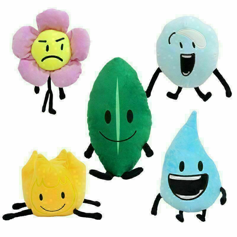 Bfdi Plushie Battle For Dream Island Plush Toys, Stuffed Pillow Doll Leafy  Firey