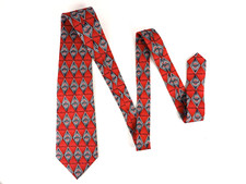 OHIO STATE BUCKEYES MENS NECKTIE eagle neckwear red gray 100 silk tie