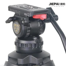 Jiepai V12 Pro Fluid Head 100mm Bowl 12KG Professional Tripod Head w/ Pan Bar
