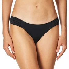 Smart & Sexy womens Secret Side Ruched Bikini Swimsuit Bottoms, Black Medium US