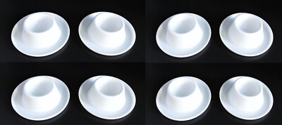 8 Eierbecher Set mit Ablage Eierhalter Becher Eier Kunststoff weiß Neu