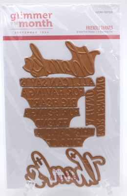Spellbinders Club Friendly Thanks 6 Hot Foil Plates & 1 Cutting Die