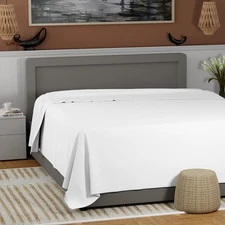 King Size 100% Cotton Percale Sheets - Cool, Crisp, Breathable, Arctic White