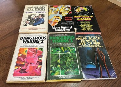 6 Harlan Ellison Paperback Lot Dangerous Visions From the Land Fear Shatterday
