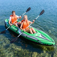 Image of Inflatable Kayak 2 Person Heavy Duty Tandem Touring Kayak with Aluminum Paddles