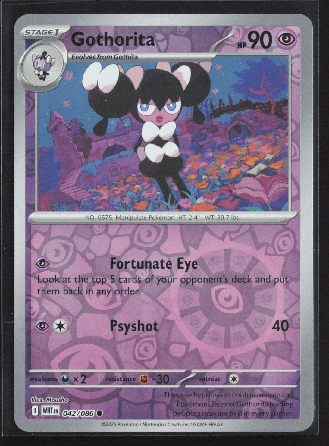 042/086 Gothorita - SV White Flare - Reverse Holo NM Pokemon