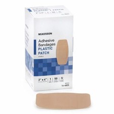 Adhesive Strip 2 X 4 Inch Plastic Rectangle Tan Sterile