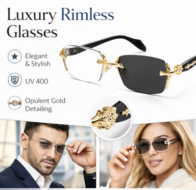 Multifocal Progressive Photochromic Reading Glasses Rimless Presbyopia Glasses