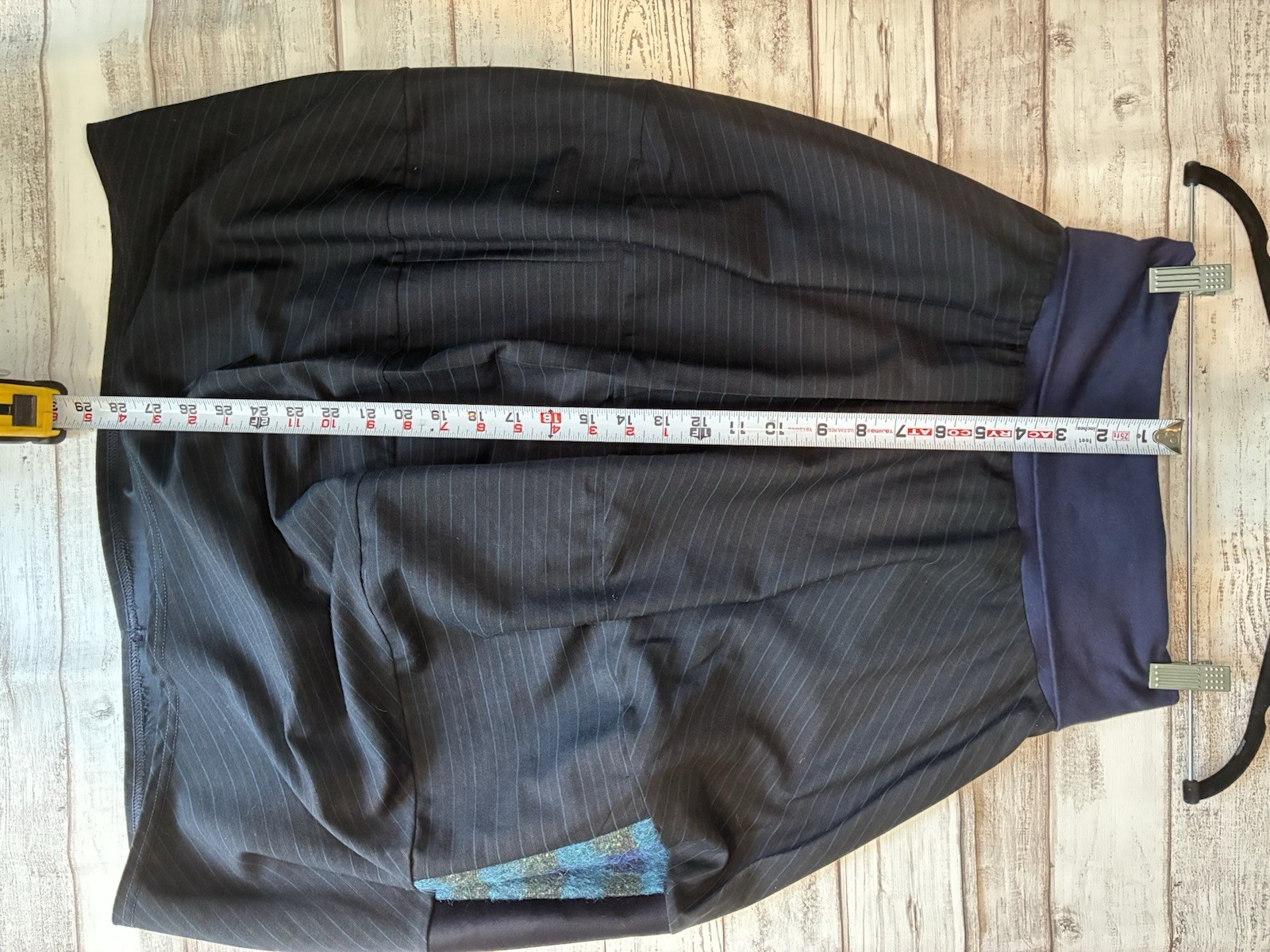 Lavgon Pinstriped Patchwork Lagenlook Wool Navy B… - image 8