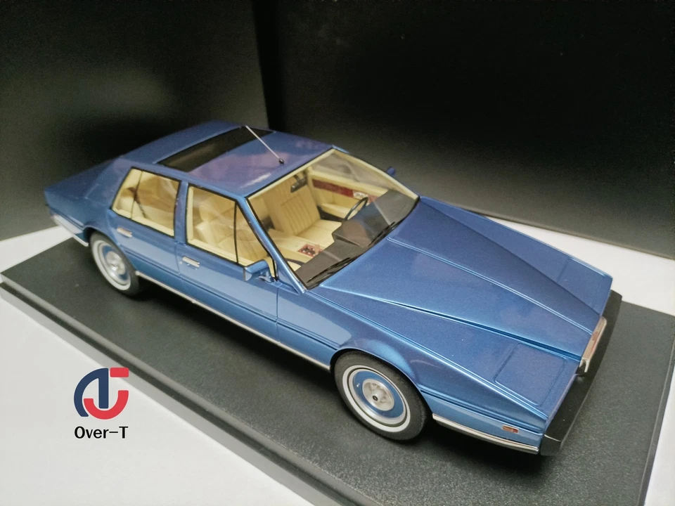 PMC 1:18 Aston Martin Lagonda 1986 Silver Blue Four Door Luxury Sedan Model - Image 4 of 4