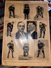 1931 LA REVUE POPULAIRE NHL HOCKEY PAGE PHOTO HOWIE MORENZ GEORGE HAINSWORTH AHL