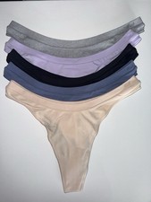 NEW Victoria's Secret PINK Women's Seamless Thong Underwear 5 Pair Multi sz XS