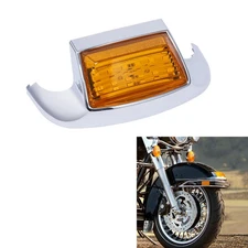 ABS Orange Front Fender Tip Light Fit For Harley Heritage Softail Classic FLSTC