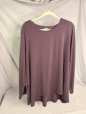 Athleta 2x Deep Purple Long Sleeve Work Out Shirt