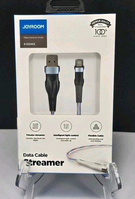 LED Light Up Charging Charger Cable USB Data Cord FAST CHARGE 4 Feet Blue IPHONE