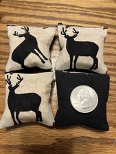 4 Deer black Back Mini cornhole, bean bags, 2" X 2" 1