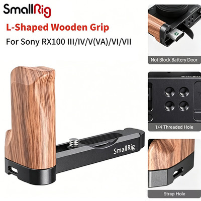 SmallRig L-Shaped Wooden Grip for Sony RX100 III / IV / V(VA) / VI / VII Camera